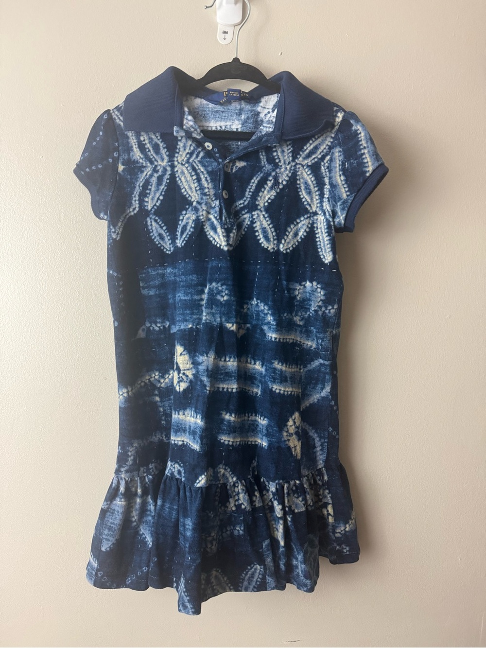 Girls Polo by Ralph Lauren Blue Tie-Dye Polo Dress Size 6X